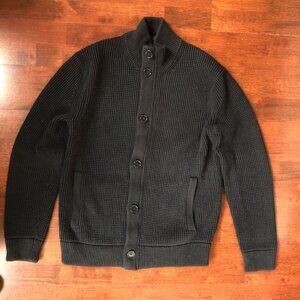 Banana Republic Cotton Waffle Sweater — Medium — Black